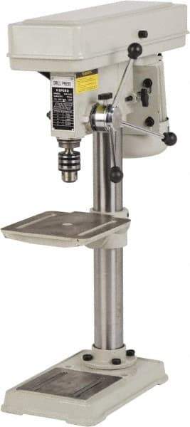 Enco - 254mm Swing, Step Pulley Drill Press - 5 Speed, 1/2 hp, Single Phase - Benchmark Tooling