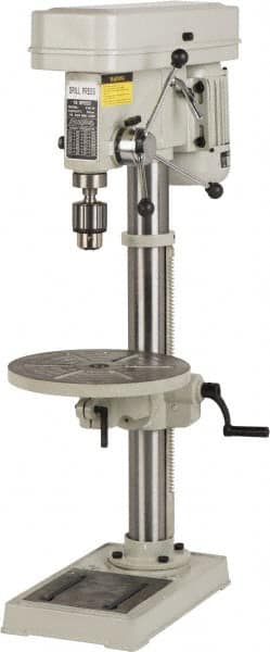 Enco - 330mm Swing, Step Pulley Drill Press - 16 Speed, 3/4 hp, Single Phase - Benchmark Tooling