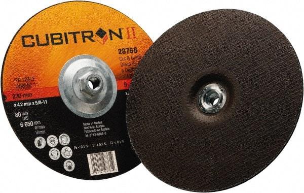 3M - 36 Grit, 9" Wheel Diam, 1/8" Wheel Thickness, Type 27 Depressed Center Wheel - Ceramic, 6,650 Max RPM - Benchmark Tooling