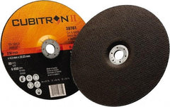 3M - 36 Grit, 9" Wheel Diam, 1/8" Wheel Thickness, 7/8" Arbor Hole, Type 27 Depressed Center Wheel - Ceramic, 6,650 Max RPM - Benchmark Tooling