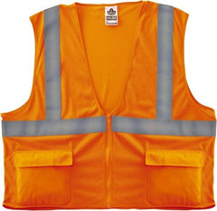 Ergodyne - Size S/M High Visibility Orange Mesh General Purpose Vest - 36 to 44" Chest, ANSI/ISEA 107, Zipper Closure, 3 Pockets, Polyester - Benchmark Tooling