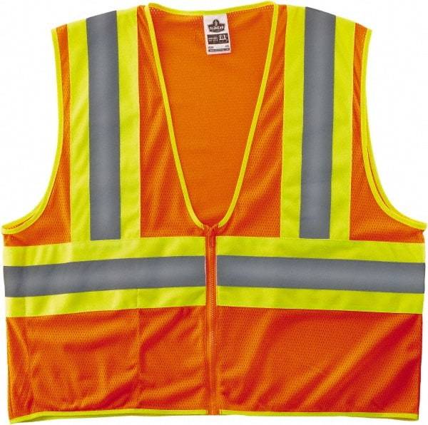 Ergodyne - Size S/M High Visibility Lime Mesh General Purpose Vest - 36 to 44" Chest, ANSI/ISEA 107, Zipper Closure, 1 Pocket, Polyester - Benchmark Tooling