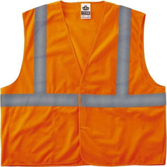 Ergodyne - Size S/M High Visibility Orange Solid General Purpose Vest - 36 to 44" Chest, ANSI/ISEA 107, Hook & Loop Closure, 3 Pockets, Polyester - Benchmark Tooling