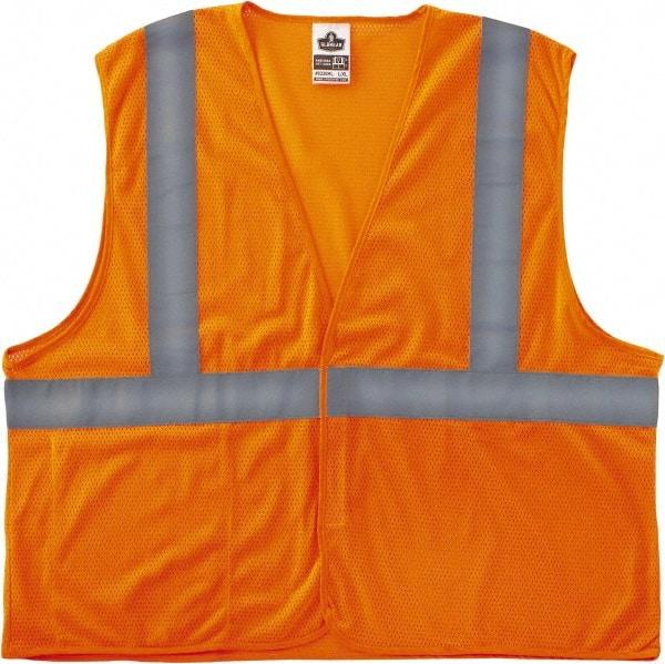 Ergodyne - Size 2X/3XL High Visibility Orange Mesh General Purpose Vest - 52 to 58" Chest, ANSI/ISEA 107, Hook & Loop Closure, 3 Pockets, Polyester - Benchmark Tooling