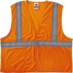 Ergodyne - Size 4X/5XL High Visibility Orange Mesh General Purpose Vest - 58 to 64" Chest, ANSI/ISEA 107, Hook & Loop Closure, 3 Pockets, Polyester - Benchmark Tooling