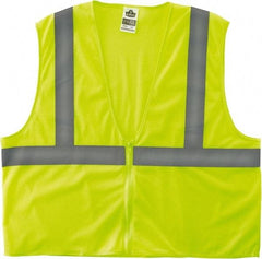 Ergodyne - Size L/XL High Visibility Lime Mesh General Purpose Vest - 44 to 52" Chest, ANSI/ISEA 107, Zipper Closure, Polyester - Benchmark Tooling