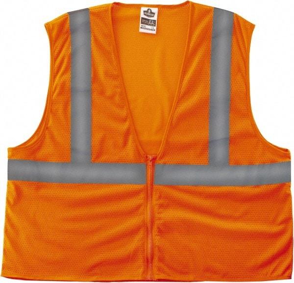 Ergodyne - Size L/XL High Visibility Orange Mesh General Purpose Vest - 44 to 52" Chest, ANSI/ISEA 107, Zipper Closure, Polyester - Benchmark Tooling