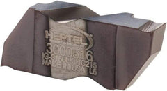 Hertel - 3156IG K Grade HC215, 3.96mm Cutting Width Carbide Grooving Insert - 4.57mm Max Depth of Cut, Left Hand, TiAlN Finish - Benchmark Tooling