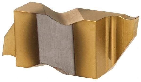 Hertel - 3062IG K Grade HC335, 1.57mm Cutting Width Carbide Grooving Insert - 3.05mm Max Depth of Cut, Right Hand, TiN Finish - Benchmark Tooling