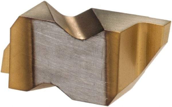 Hertel - 2047IG Grade HC335, 1.19mm Cutting Width Carbide Grooving Insert - 1.27mm Max Depth of Cut, Right Hand, TiN Finish - Benchmark Tooling