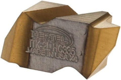 Hertel - ITK2 Grade HC335, Internal/External 60° V Threading Insert - 0.6 to 1.75mm & 14 to 44 TPI Ext Pitch, 10 to 20mm & 12 to 24 TPI Int Pitch, Left Hand Insert, TiN Finish, Carbide - Benchmark Tooling