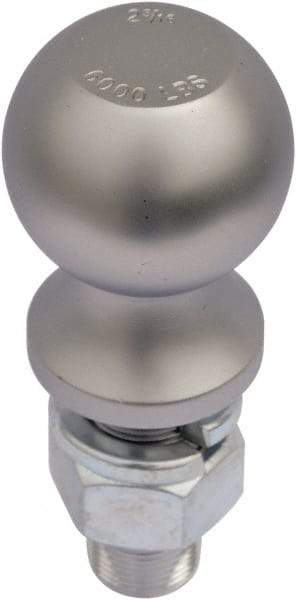 Vestil - 2-5/16" Diam, 2-1/2" Shank Length, Hitch Ball - 1" Shank Diam, 5,000 Lb Capacity, Chrome - Benchmark Tooling