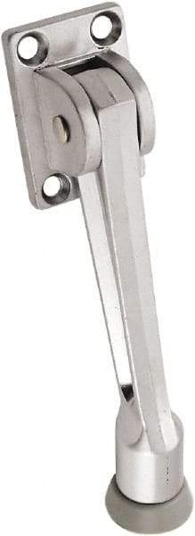 National Mfg. - 5" Projection Kickdown Door Stop - Screw Mount, Satin Chrome Finish - Benchmark Tooling