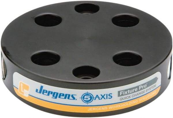 Jergens - Round Aluminum CNC Clamping Pallet - 130mm Diam x 30mm Thick - Benchmark Tooling