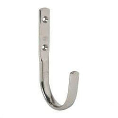 Sugatsune - 5/8" Wide x 4-3/4" High x 15/64" Thick, Wall Hook - 2-11/16" Projection, Polished - Benchmark Tooling