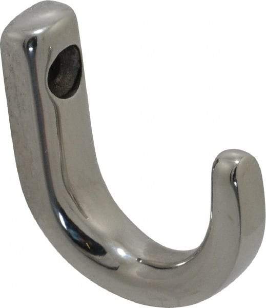 Sugatsune - 23/64" Wide x 1-11/32" High x 7/32" Thick, Wall Hook - 1-3/16" Projection, Polished - Benchmark Tooling