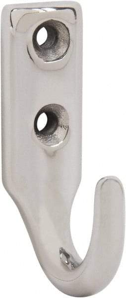 Sugatsune - 15/32" Wide x 1-9/16" High x 5/32" Thick, Wall Hook - 1-1/32" Projection, Polished - Benchmark Tooling