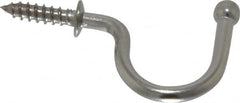 Sugatsune - 1-3/8" High x 11/64" Thick, Coat & Hat Hooks - 1-17/32" Projection, Polished - Benchmark Tooling