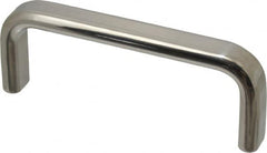 Sugatsune - 9/16" Handle Diam, Polished Stainless Steel Drawer Pull - 1-9/16" Projection, 4-1/4" Center to Center, 4-1/4" Long - Benchmark Tooling