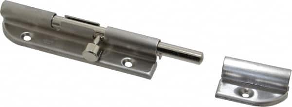 Sugatsune - 4-7/8" Long, 1-1/16" Wide Stainless Steel Barrel Bolts - Nickel Plated - Benchmark Tooling