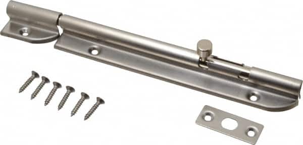 Sugatsune - 7-3/8" Long, 1-1/16" Wide Stainless Steel Barrel Bolts - Nickel Plated - Benchmark Tooling