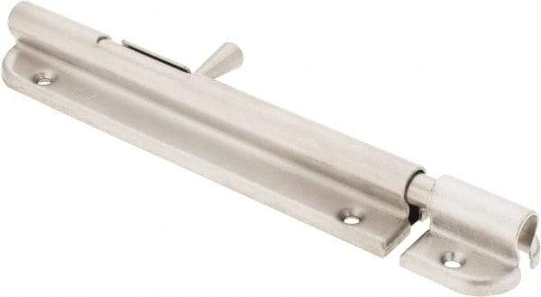 Sugatsune - 6-1/16" Long, 1" Wide Stainless Steel Barrel Bolts - Nickel Plated - Benchmark Tooling