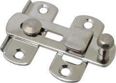 Sugatsune - 2-3/4" Long x 2" Wide, Slide Bar Latch - Stainless Steel, with Polished Finish - Benchmark Tooling