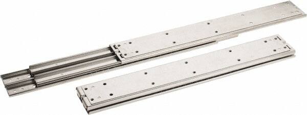 Sugatsune - 18" Slide Length, 18.56" Travel Length, Stainless Steel Ball Bearing Slide SSR-10 - 7/8" Wide, 2-3/4" High, 551 Lb Capacity at Full Extension, Satin Finish - Benchmark Tooling