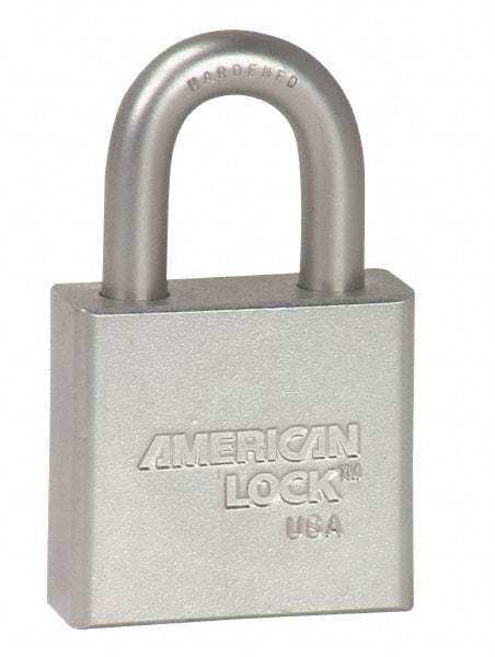 American Lock - 1" Shackle Clearance, Keyed Alike A5100 Padlock - 1/4" Shackle Diam, Steel - Benchmark Tooling