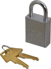 American Lock - 1" Shackle Clearance, Keyed Different A5100 Padlock - 1/4" Shackle Diam, Steel - Benchmark Tooling