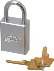 American Lock - 1" Shackle Clearance, Keyed Alike A5100 Padlock - 1/4" Shackle Diam, Steel - Benchmark Tooling