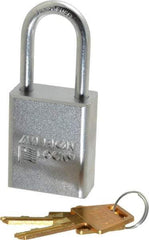 American Lock - 1-1/2" Shackle Clearance, Keyed Different A5101 Padlock - 1/4" Shackle Diam, Steel - Benchmark Tooling