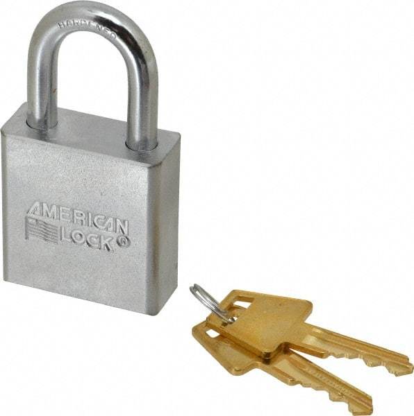 American Lock - 1-1/8" Shackle Clearance, Keyed Alike A5200 Padlock - 5/16" Shackle Diam, Steel - Benchmark Tooling