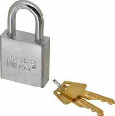 American Lock - 1-1/8" Shackle Clearance, Keyed Alike A5200 Padlock - 5/16" Shackle Diam, Steel - Benchmark Tooling