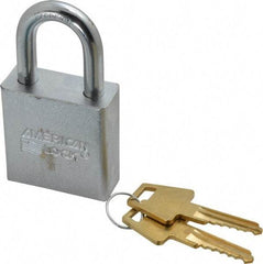 American Lock - 1-1/8" Shackle Clearance, Keyed Alike A5200 Padlock - 5/16" Shackle Diam, Steel - Benchmark Tooling