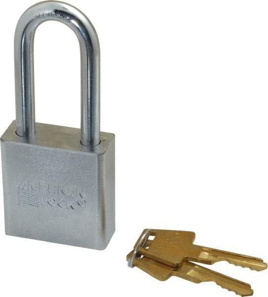 American Lock - 2" Shackle Clearance, Keyed Different A5201 Padlock - 5/16" Shackle Diam, Steel - Benchmark Tooling