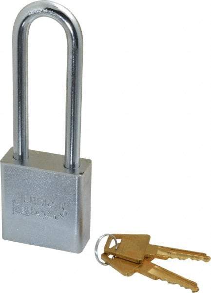 American Lock - 3" Shackle Clearance, Keyed Alike A5202 Padlock - 5/16" Shackle Diam, Steel - Benchmark Tooling