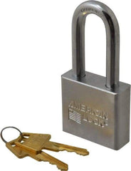 American Lock - 2" Shackle Clearance, Keyed Different A5261 Padlock - 3/8" Shackle Diam, Steel, with Solid Steel Finish - Benchmark Tooling