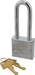 American Lock - 3" Shackle Clearance, Keyed Alike A5262 Padlock - 3/8" Shackle Diam, Steel, with Solid Steel Finish - Benchmark Tooling