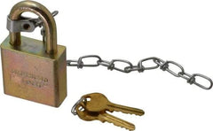 American Lock - 1-1/8" Shackle Clearance, Keyed Different A5200GLWN Padlock - 5/16" Shackle Diam, Steel, with Solid Steel Finish - Benchmark Tooling