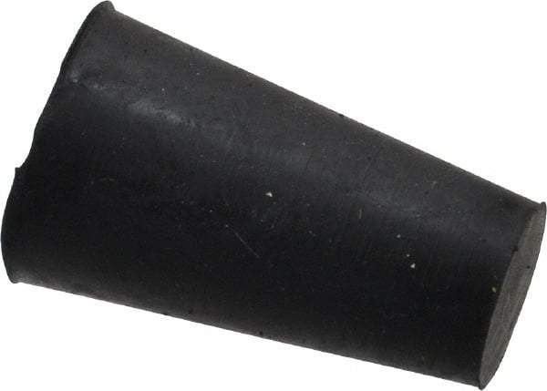 Made in USA - 25/64" Small End, 19/32" Large End Diam, Size 00, Tapered Rubber Stopper - 38 to 48 Shore A Durometer Hardness - Benchmark Tooling