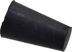 Made in USA - 25/64" Small End, 19/32" Large End Diam, Size 00, Tapered Rubber Stopper - 38 to 48 Shore A Durometer Hardness - Benchmark Tooling