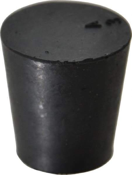 Made in USA - 45/64" Small End, 15/16" Large End Diam, Size 3, Tapered Rubber Stopper - 38 to 48 Shore A Durometer Hardness - Benchmark Tooling