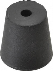 Made in USA - #3, 45/64 Small to 15/16 Large End Diam, Tapered Rubber Stopper with Hole - 38 to 48 Shore A Durometer, 13/64" Hole Diam - Benchmark Tooling