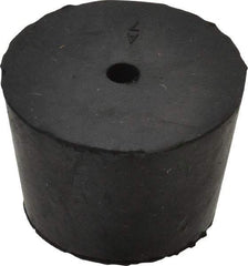 Made in USA - #7, 1-3/16 Small to 1-29/64 Large End Diam, Tapered Rubber Stopper with Hole - 38 to 48 Shore A Durometer, 13/64" Hole Diam - Benchmark Tooling