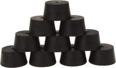 Made in USA - #9, 1-29/64 Small to 1-25/32 Large End Diam, Tapered Rubber Stopper with Hole - 38 to 48 Shore A Durometer, 13/64" Hole Diam - Benchmark Tooling