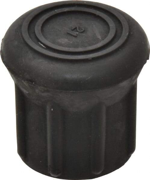 Made in USA - 1-1/8" ID, Rubber Crutch Tip - 1-23/32" Overall Height - Benchmark Tooling