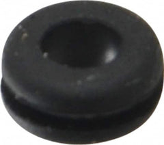 Made in USA - 1/4" OD, 1/8" Thick Flexible Grommet - Rubber, 3/16" Slot Diam x 1/32" Slot Width - Benchmark Tooling