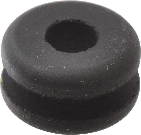 Made in USA - 11/32" OD, 3/16" Thick Flexible Grommet - Rubber, 3/16" Slot Diam x 1/16" Slot Width - Benchmark Tooling