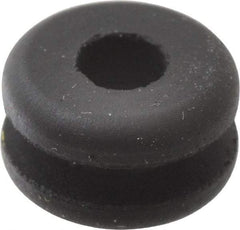 Made in USA - 11/32" OD, 3/16" Thick Flexible Grommet - Rubber, 3/16" Slot Diam x 1/16" Slot Width - Benchmark Tooling